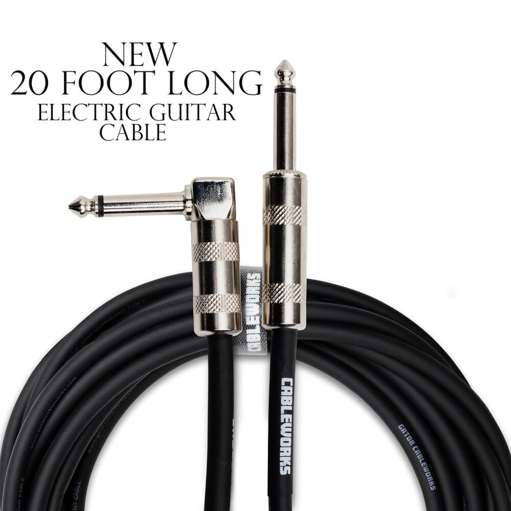 NEW 20' Electric Guitar Cable Cableworks Gator Cases Backline Series Standard